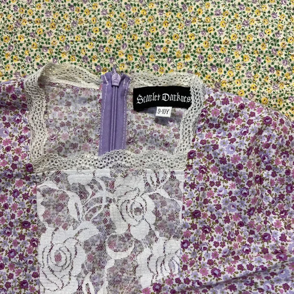 GIRLS COSPLAY TIME PERIOD PURPLE DRESS SIZE 9/10